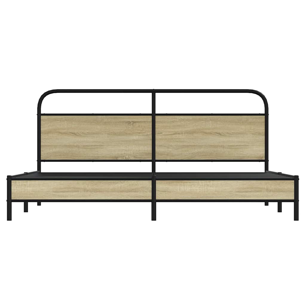 Cadre de lit en métal sans matelas chêne sonoma 180x200 cm - XIOS