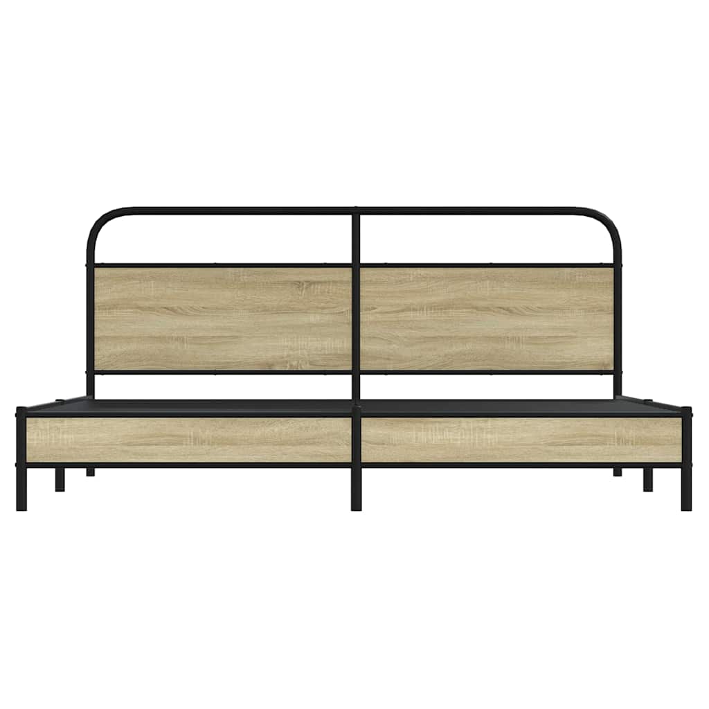 Cadre de lit en métal sans matelas chêne sonoma 193x203 cm - XIOS