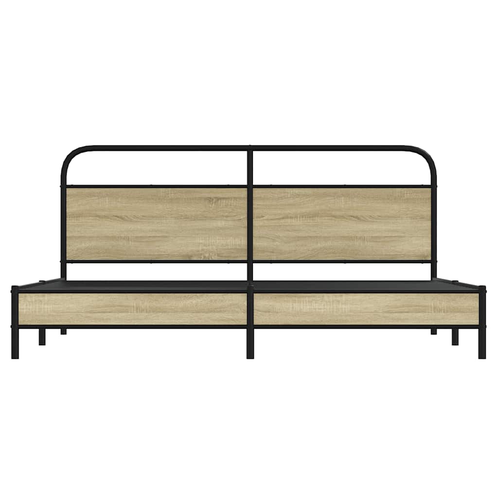 Cadre de lit en métal sans matelas chêne sonoma 200x200 cm - XIOS