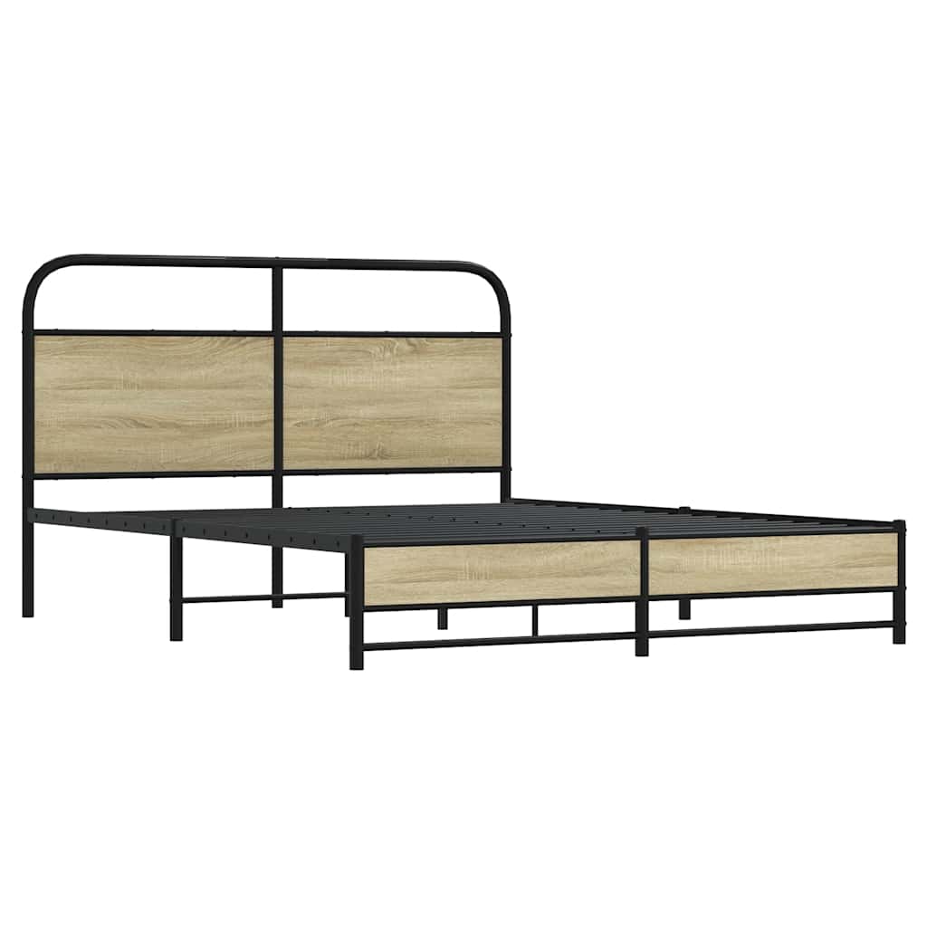 Cadre de lit en métal sans matelas chêne sonoma 160x200 cm - XIOS