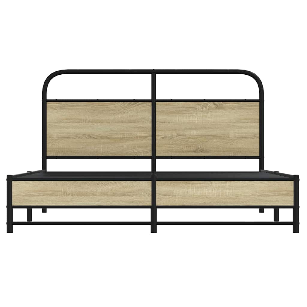 Cadre de lit en métal sans matelas chêne sonoma 160x200 cm - XIOS