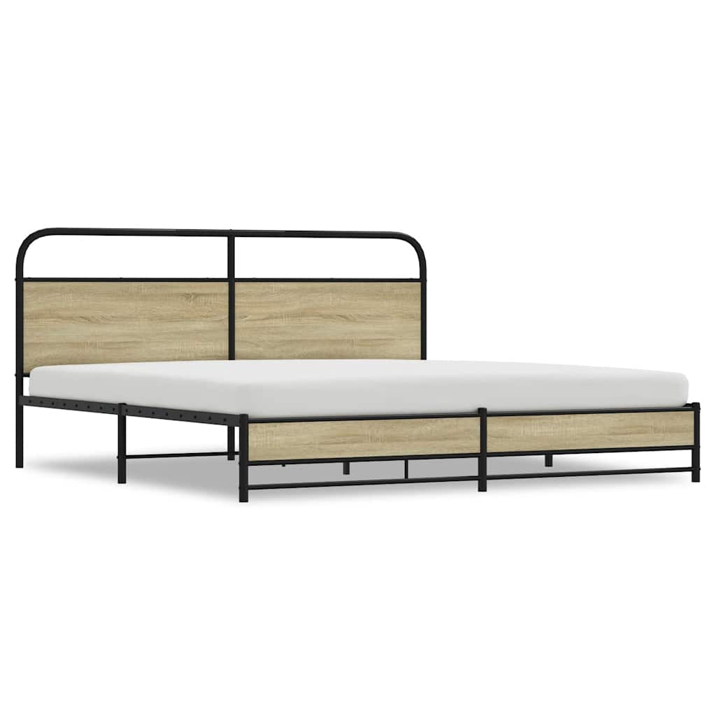 Cadre de lit en métal sans matelas chêne sonoma 200x200 cm - XIOS