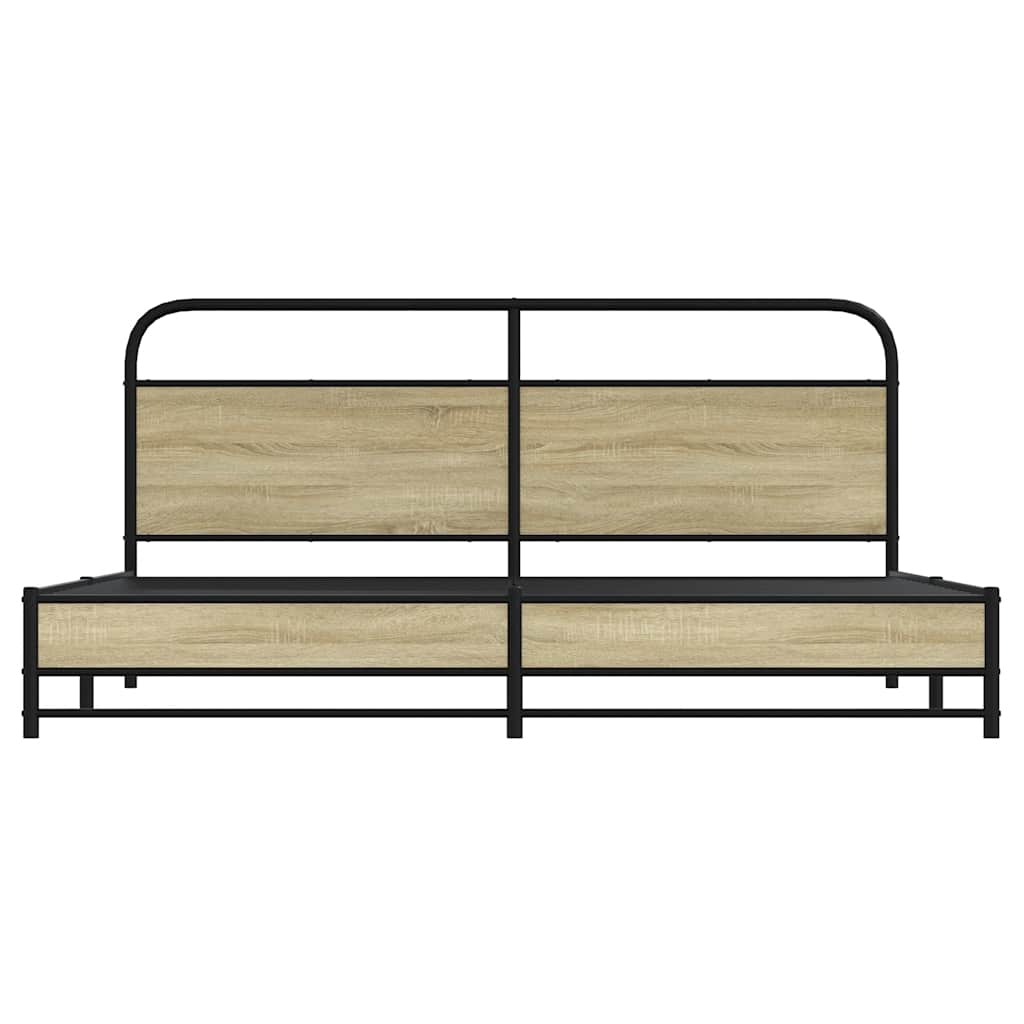 Cadre de lit en métal sans matelas chêne sonoma 200x200 cm - XIOS