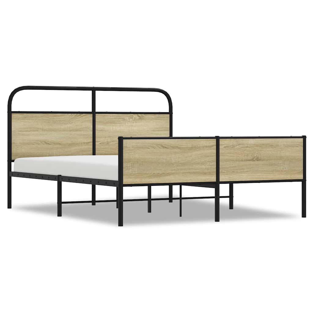 Cadre de lit en métal sans matelas chêne sonoma 160x200 cm - XIOS