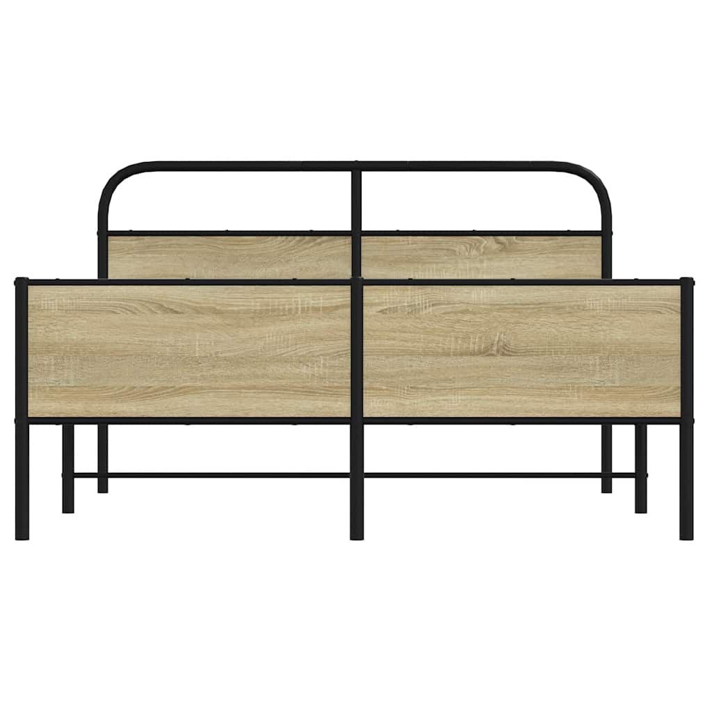 Cadre de lit en métal sans matelas chêne sonoma 160x200 cm - XIOS