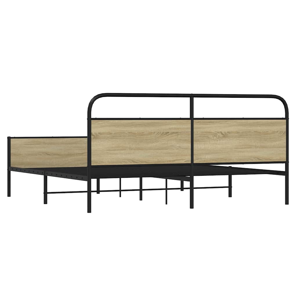 Cadre de lit en métal sans matelas chêne sonoma 180x200 cm - XIOS