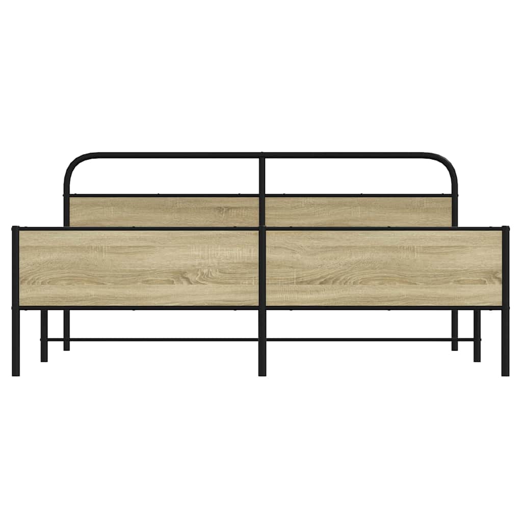 Cadre de lit en métal sans matelas chêne sonoma 200x200 cm - XIOS