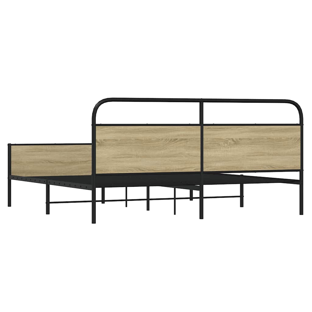 Cadre de lit en métal sans matelas chêne sonoma 200x200 cm - XIOS