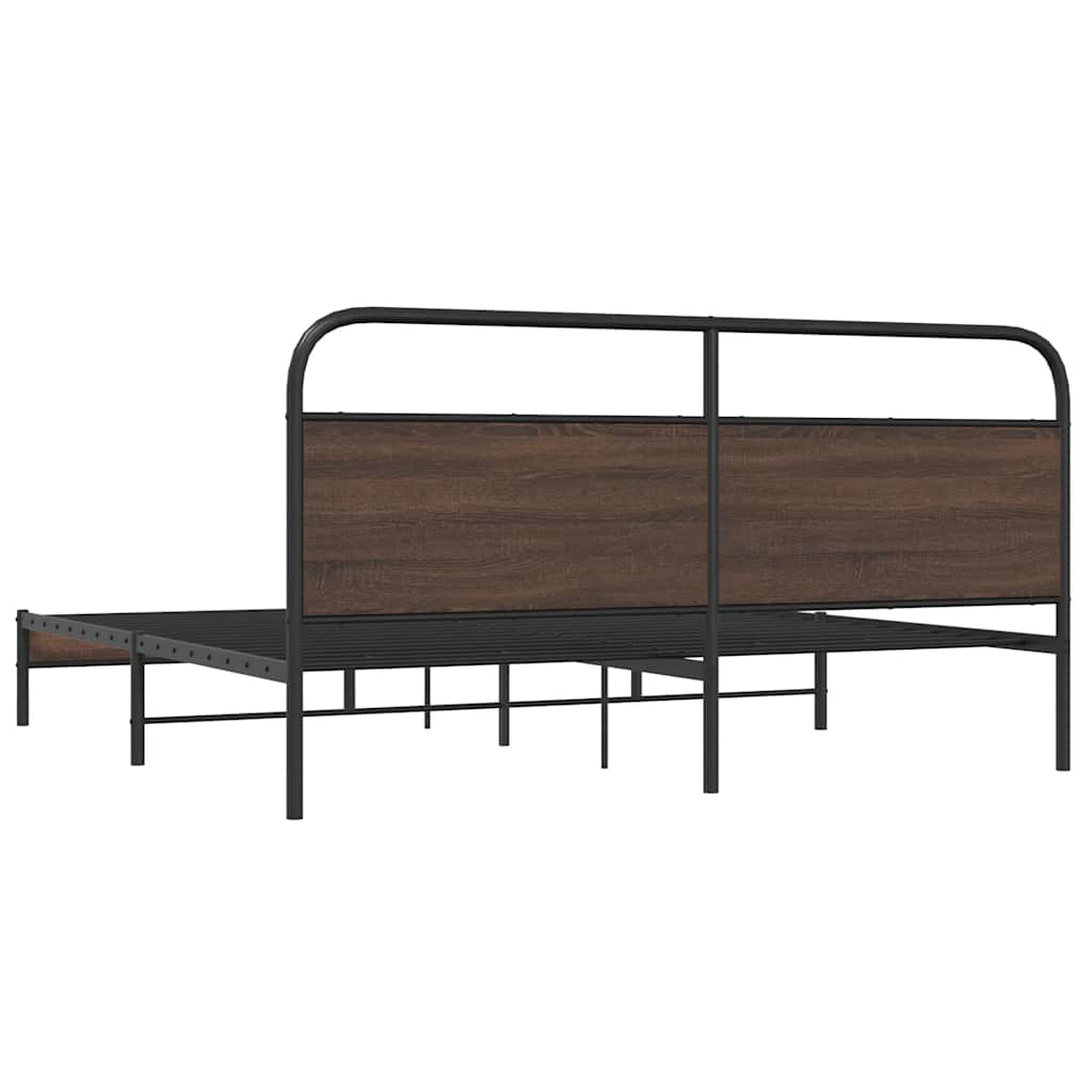Cadre de lit en métal sans matelas chêne marron 183x213 cm - XIOS