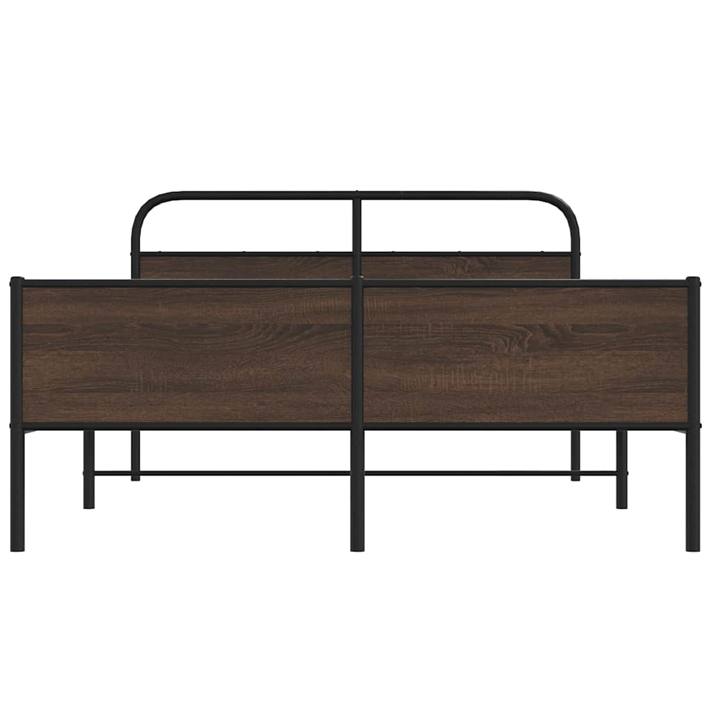 Cadre de lit en métal sans matelas chêne marron 150x200 cm - XIOS
