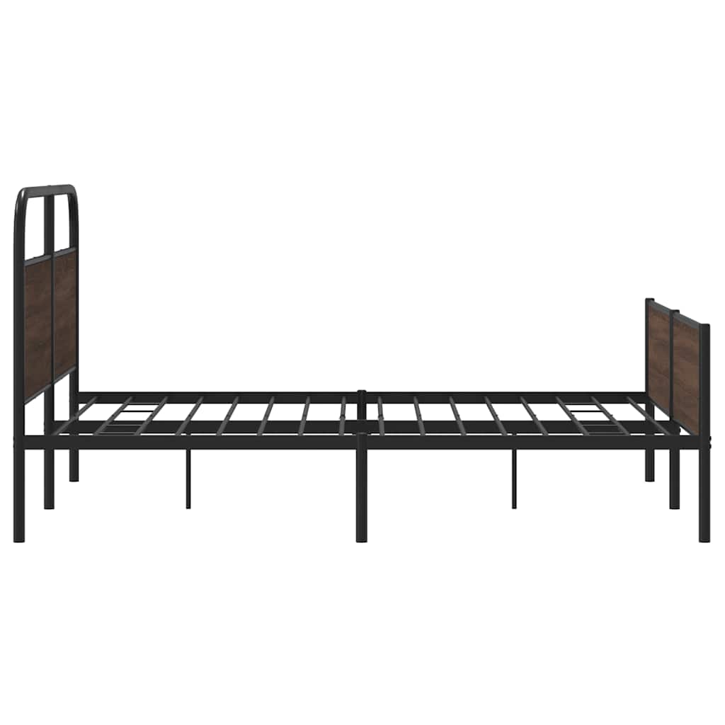 Cadre de lit en métal sans matelas chêne marron 150x200 cm - XIOS