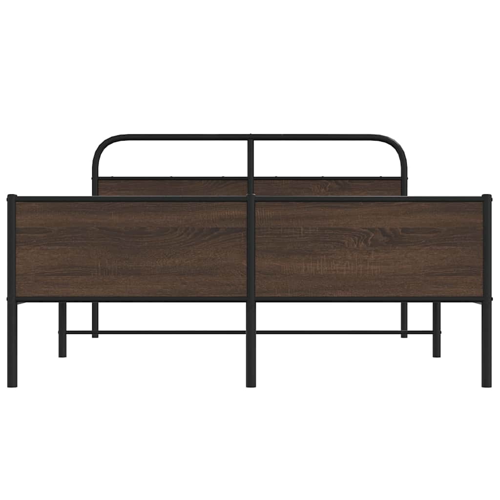 Cadre de lit en métal sans matelas chêne marron 160x200 cm - XIOS