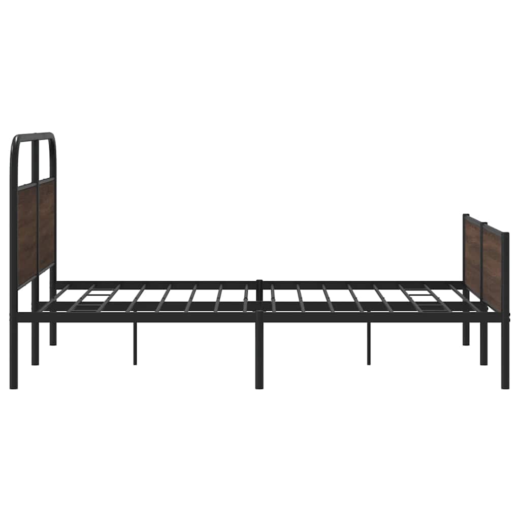 Cadre de lit en métal sans matelas chêne marron 160x200 cm - XIOS