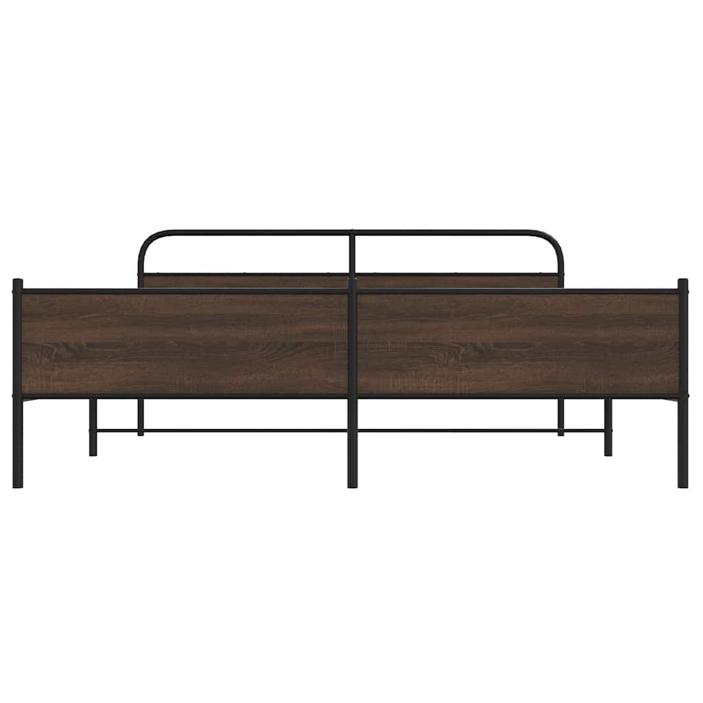 Cadre de lit en métal sans matelas chêne marron 200x200 cm - XIOS