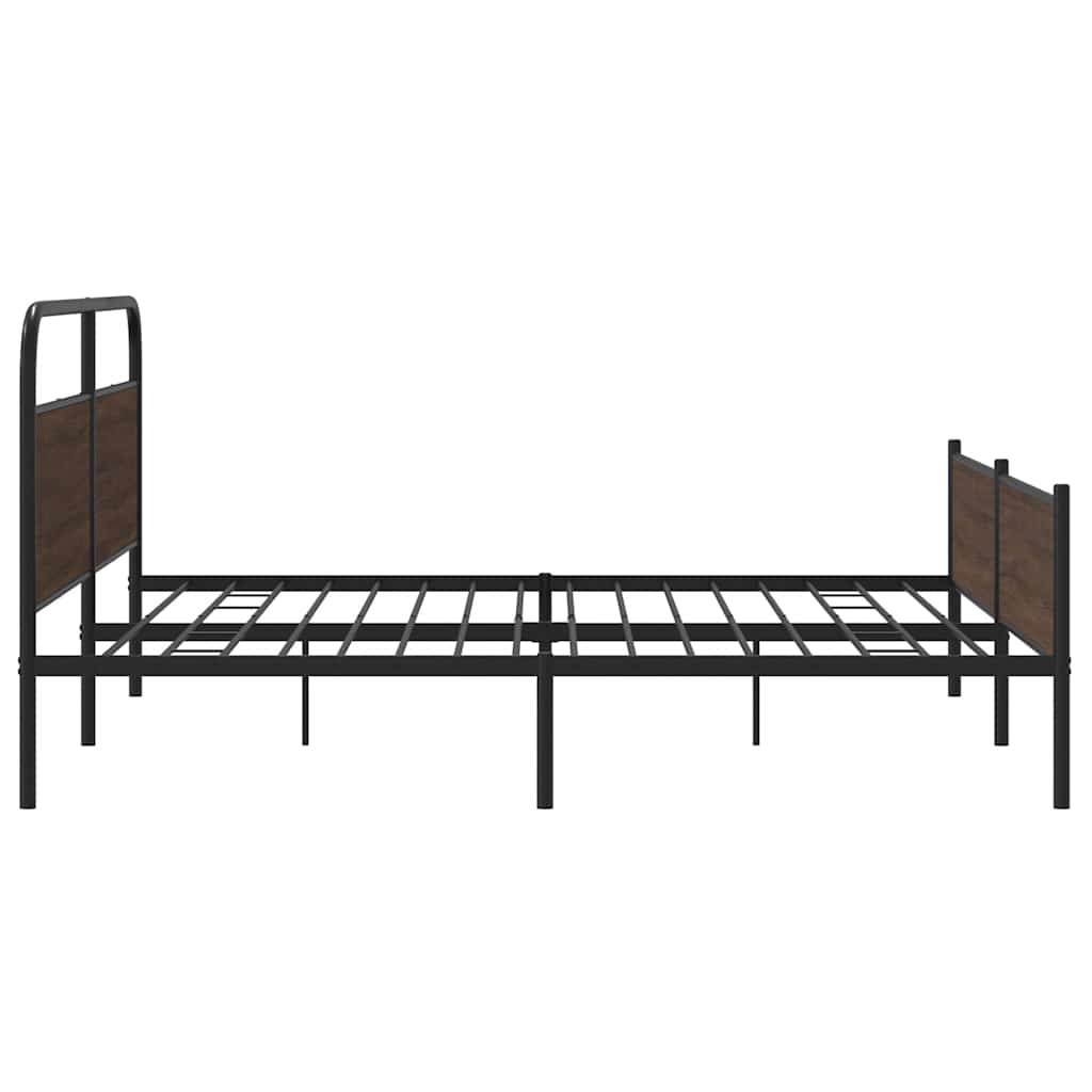 Cadre de lit en métal sans matelas chêne marron 200x200 cm - XIOS