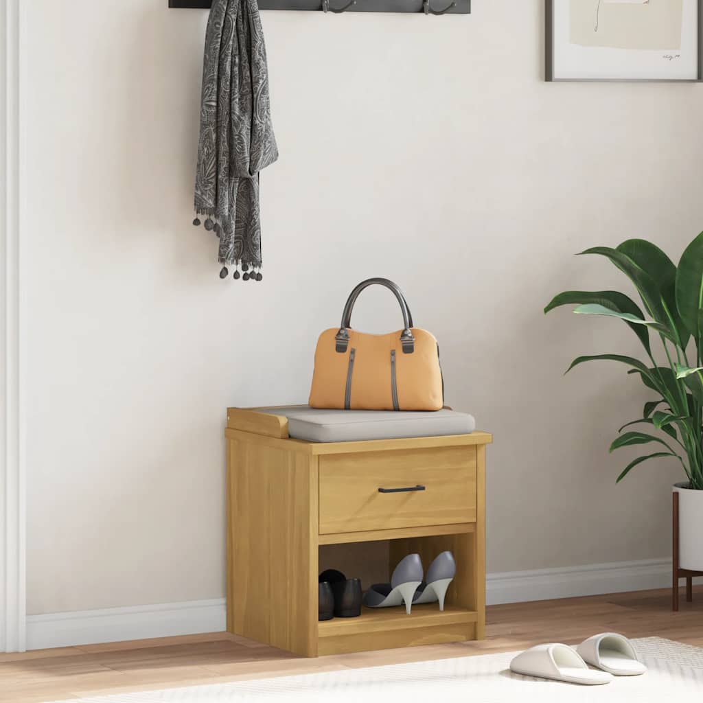 Banc de couloir SANDNES 45x40x50 cm bois de pin massif - XIOS