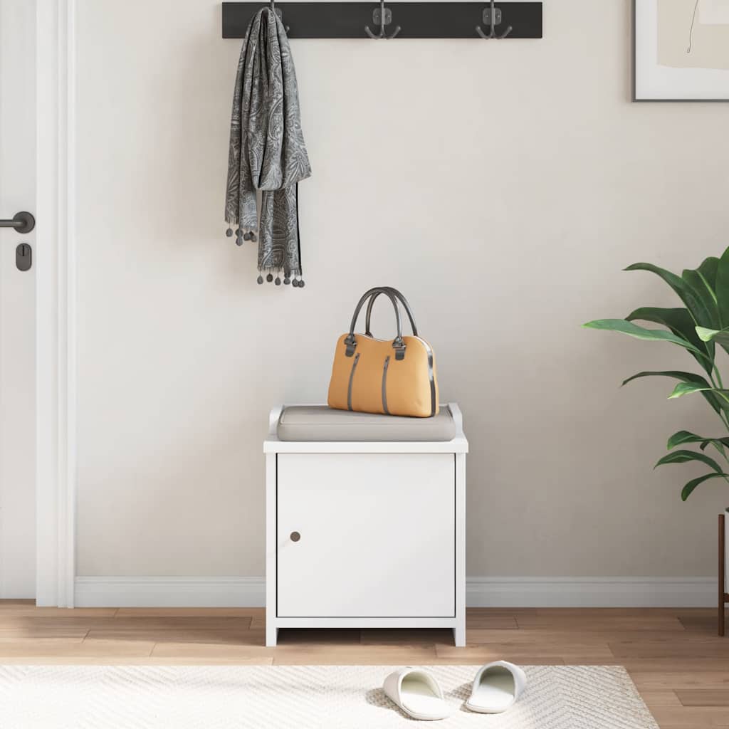 Banc de couloir SANDNES blanc 45x40x50 cm bois de pin massif - XIOS