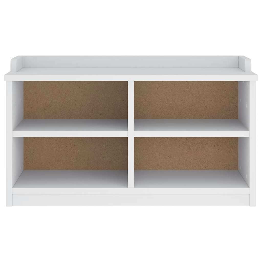 Banc de couloir SANDNES blanc 87x40x50 cm bois de pin massif - XIOS