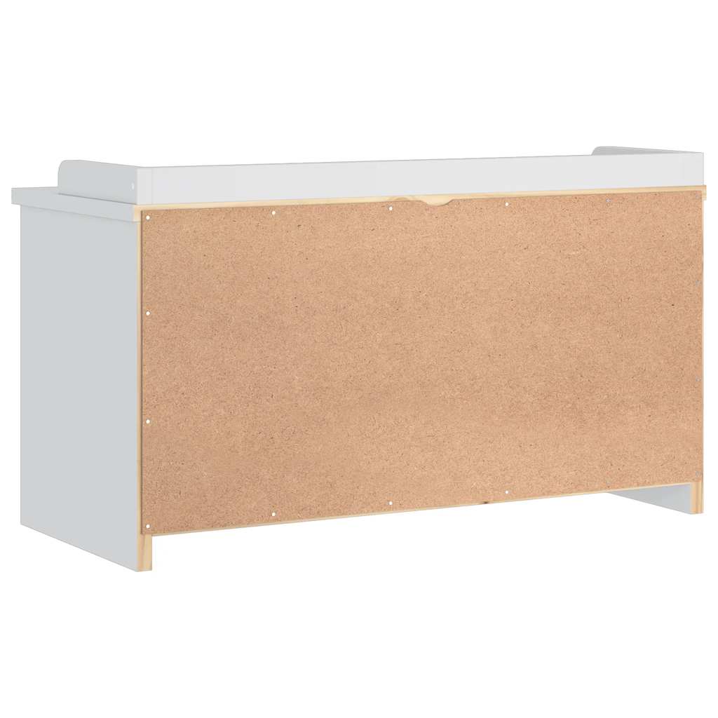 Banc de couloir SANDNES blanc 87x40x50 cm bois de pin massif - XIOS