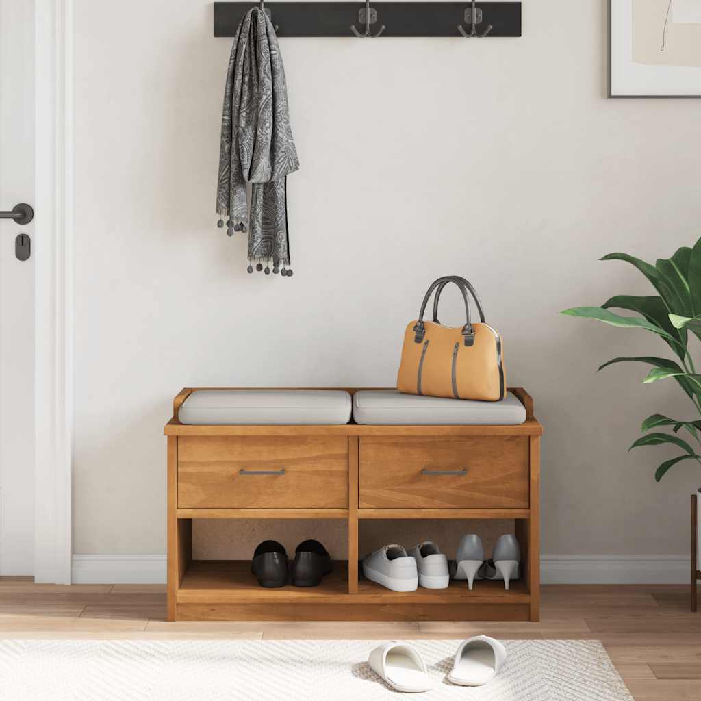 Banc de couloir SANDNES 87x40x50 cm bois de pin massif - XIOS