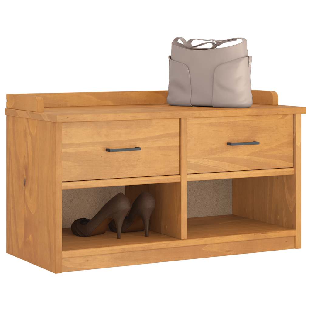 Banc de couloir SANDNES 87x40x50 cm bois de pin massif - XIOS