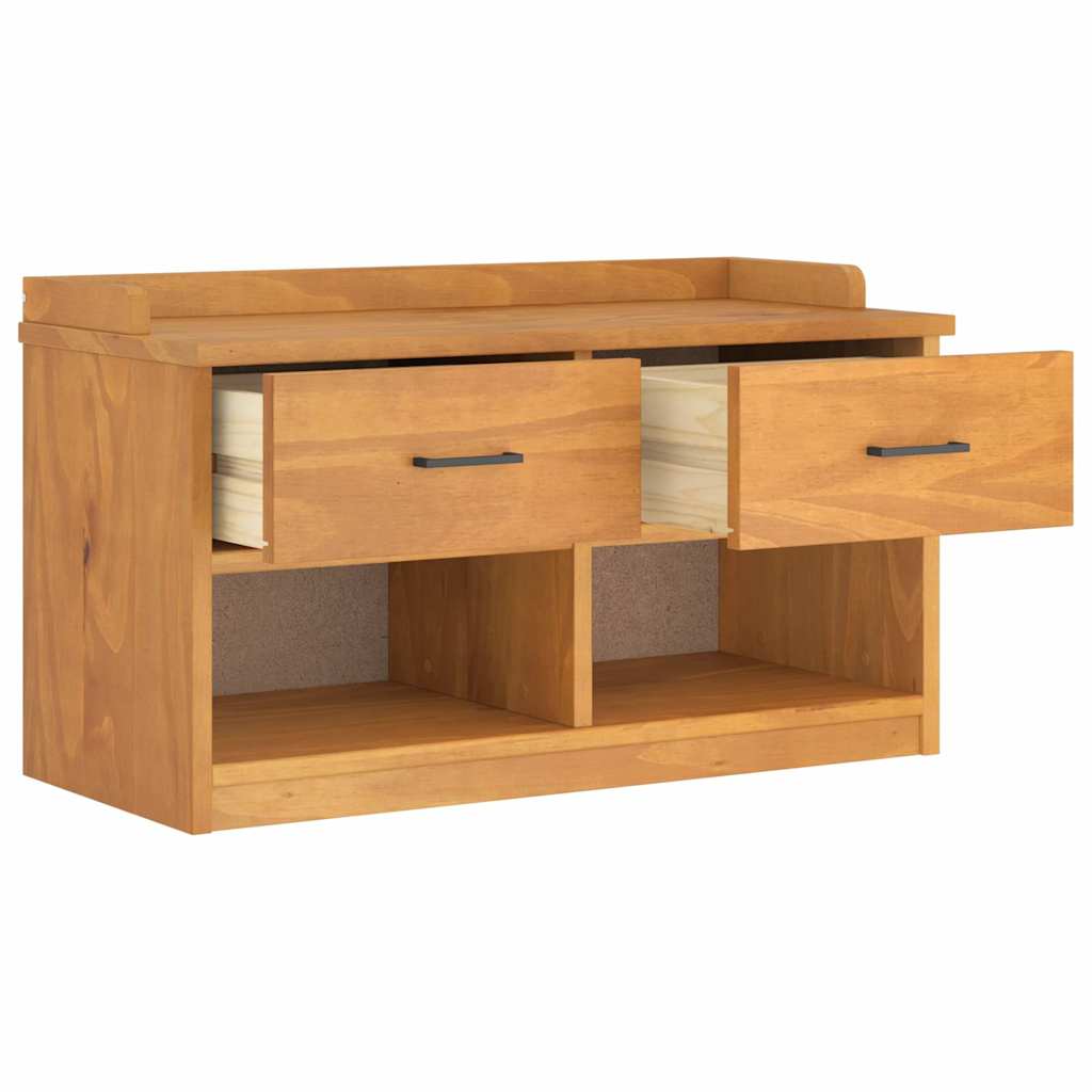 Banc de couloir SANDNES 87x40x50 cm bois de pin massif - XIOS