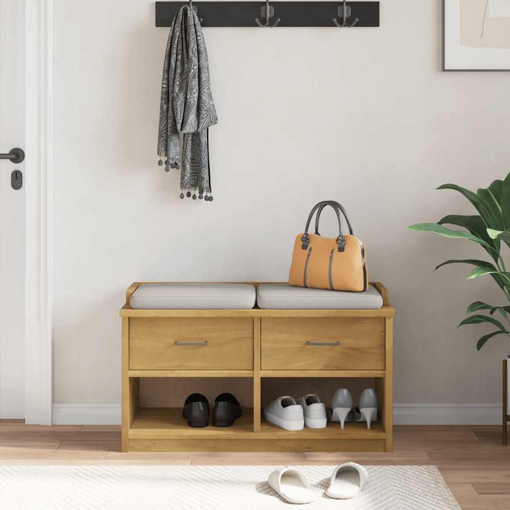 Banc de couloir SANDNES 87x40x50 cm bois de pin massif - XIOS