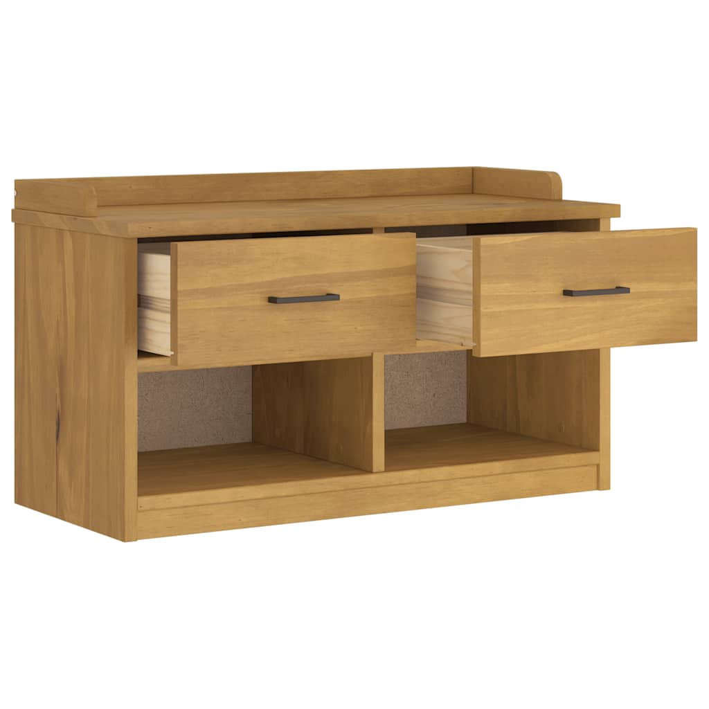 Banc de couloir SANDNES 87x40x50 cm bois de pin massif - XIOS