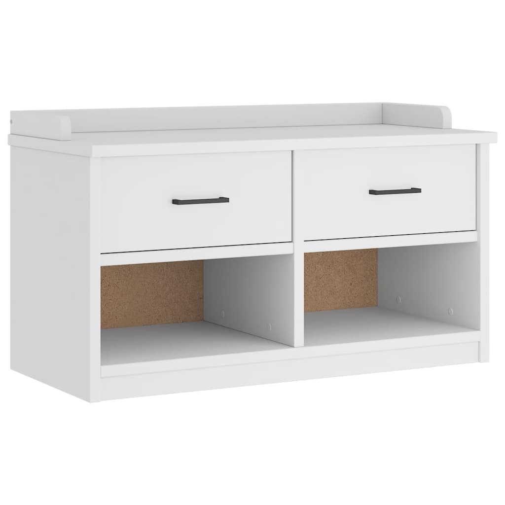 Banc de couloir SANDNES blanc 87x40x50 cm bois de pin massif - XIOS