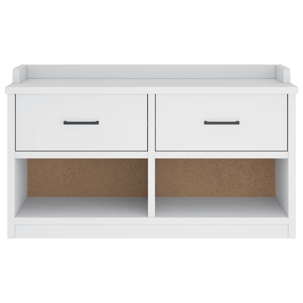 Banc de couloir SANDNES blanc 87x40x50 cm bois de pin massif - XIOS