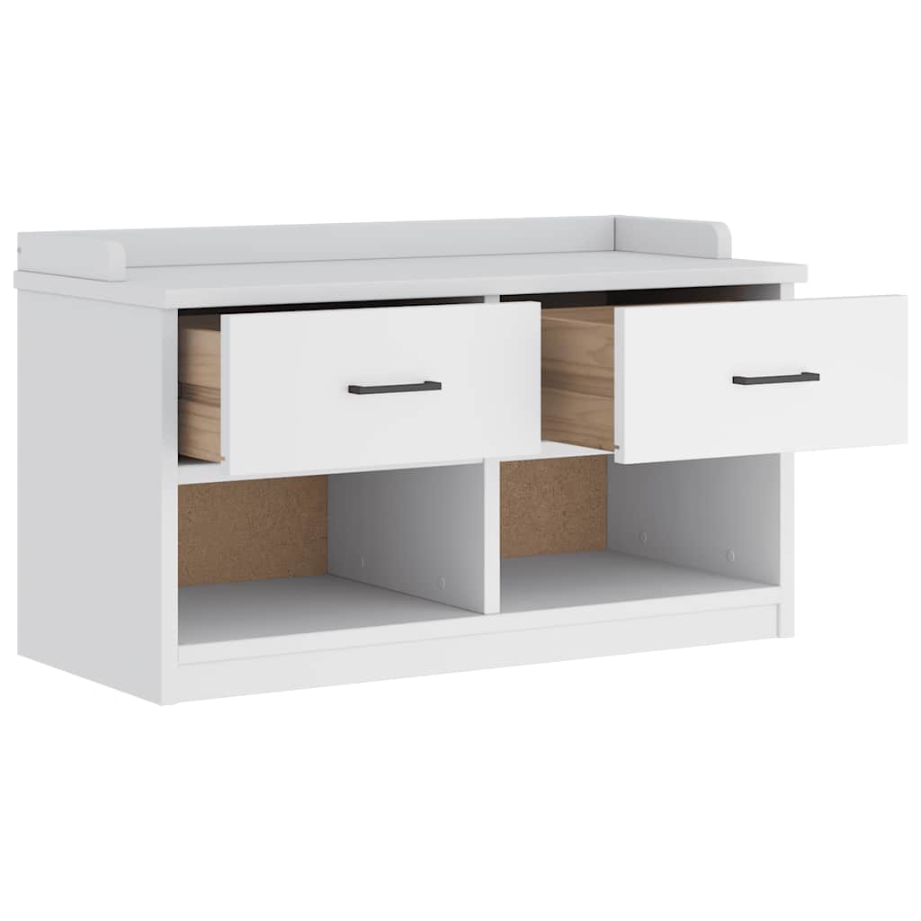 Banc de couloir SANDNES blanc 87x40x50 cm bois de pin massif - XIOS