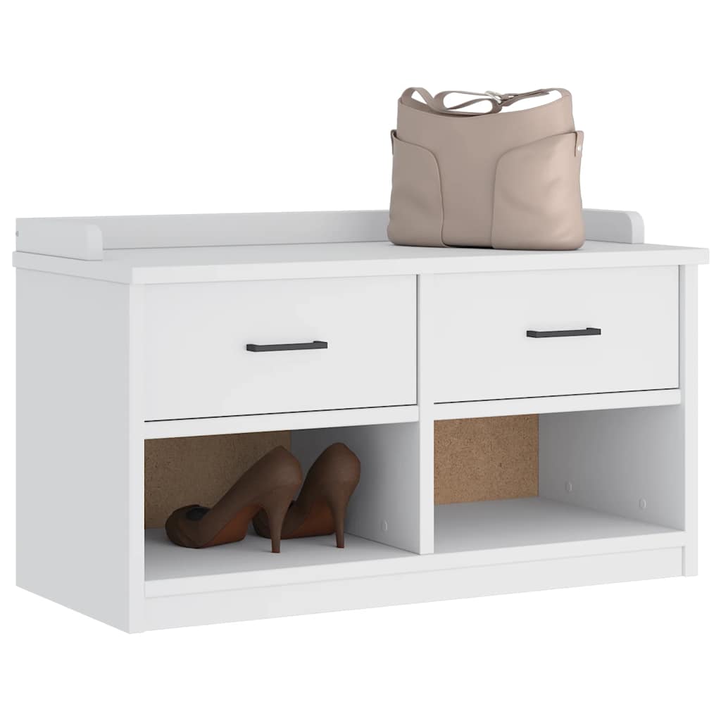 Banc de couloir SANDNES blanc 87x40x50 cm bois de pin massif - XIOS
