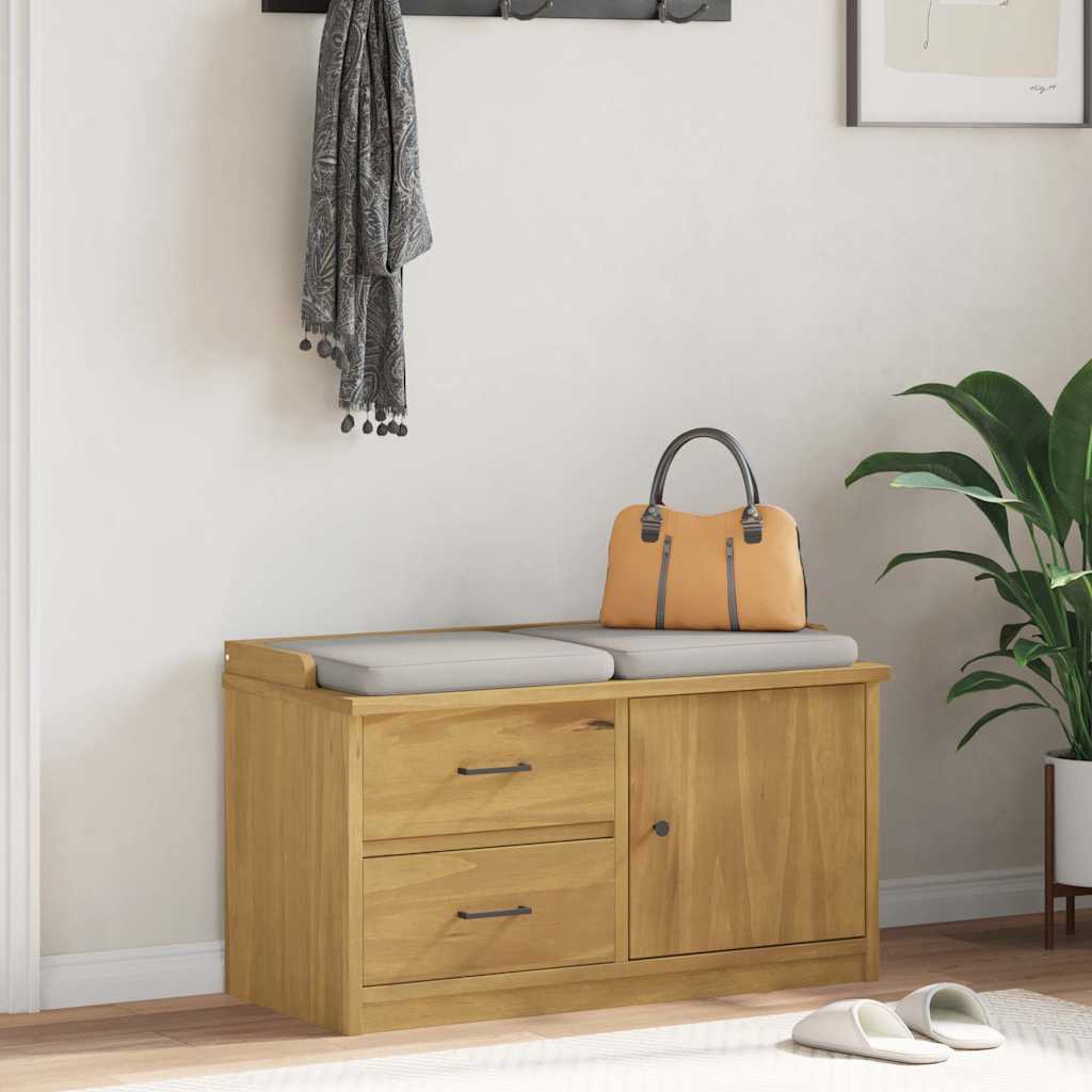 Banc de couloir SANDNES 87x40x50 cm bois de pin massif - XIOS