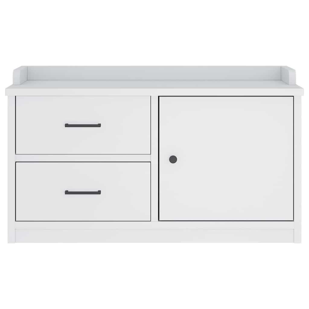 Banc de couloir SANDNES blanc 87x40x50 cm bois de pin massif - XIOS