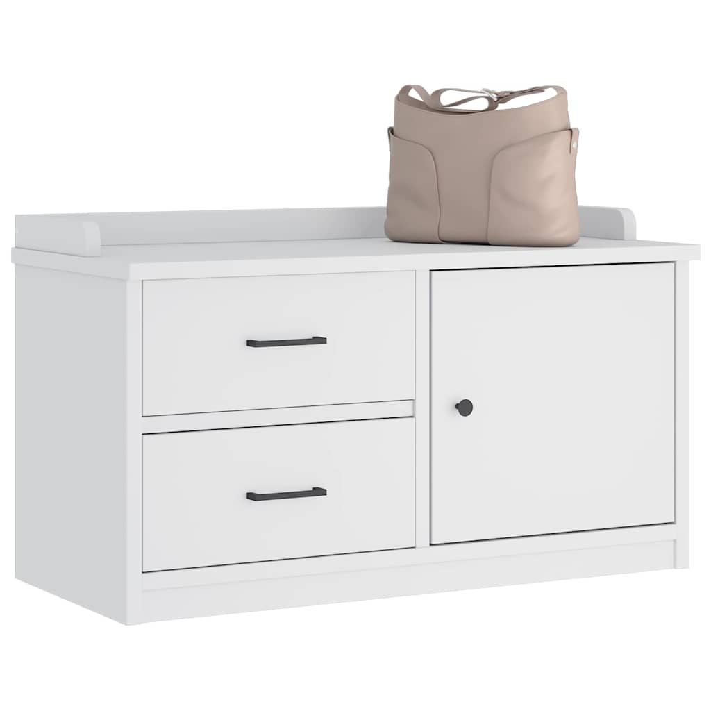 Banc de couloir SANDNES blanc 87x40x50 cm bois de pin massif - XIOS