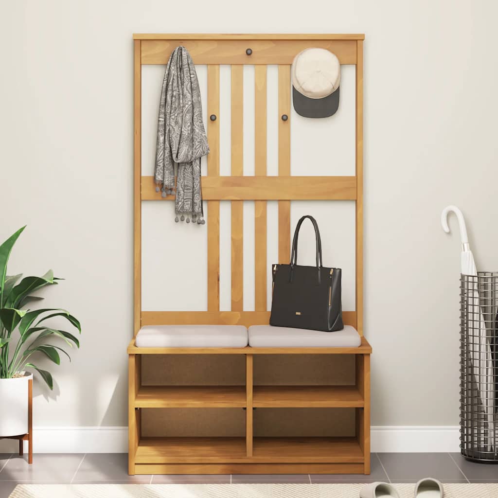 Portemanteau SANDNES 87x40x159,5 cm bois massif pin