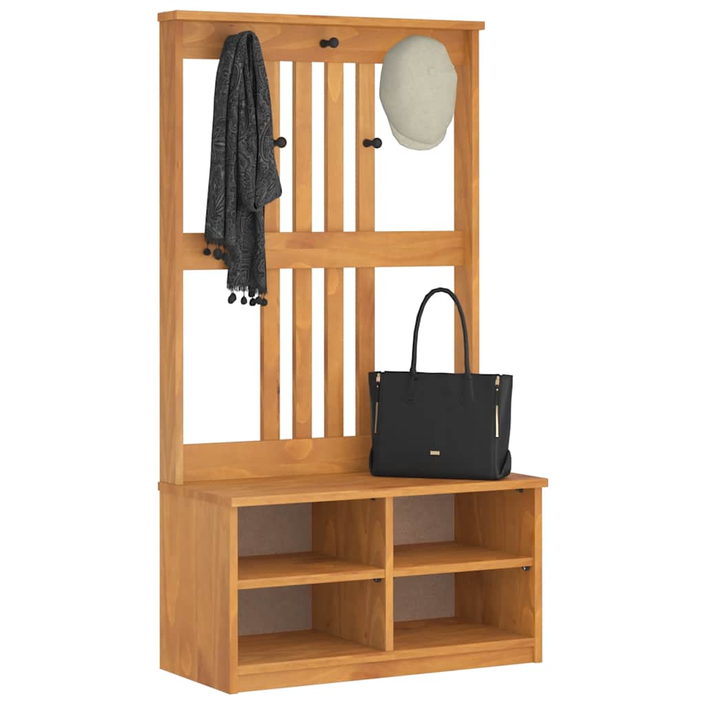 Portemanteau SANDNES 87x40x159,5 cm bois massif pin