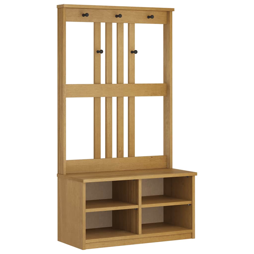 Portemanteau SANDNES 87x40x159,5 cm bois massif pin - XIOS