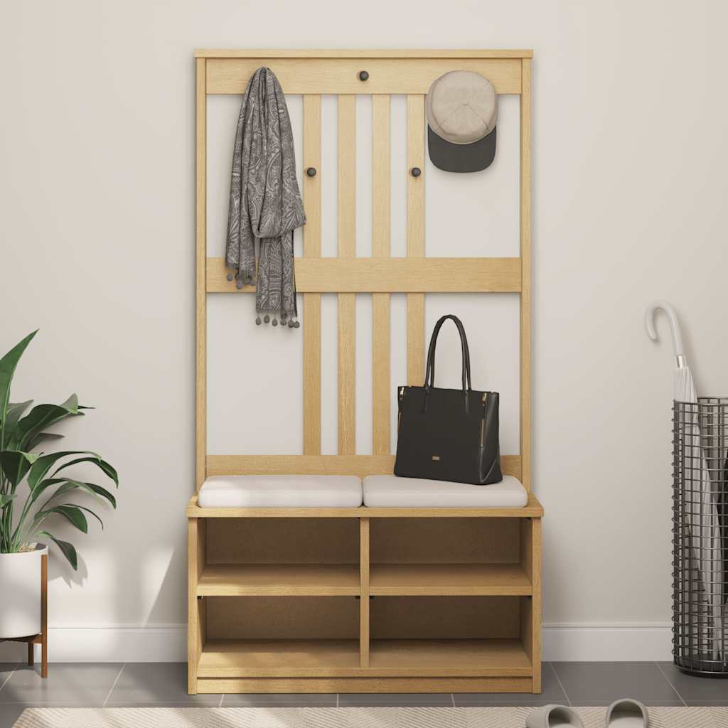 Portemanteau SANDNES 87x40x159,5 cm bois massif pin - XIOS