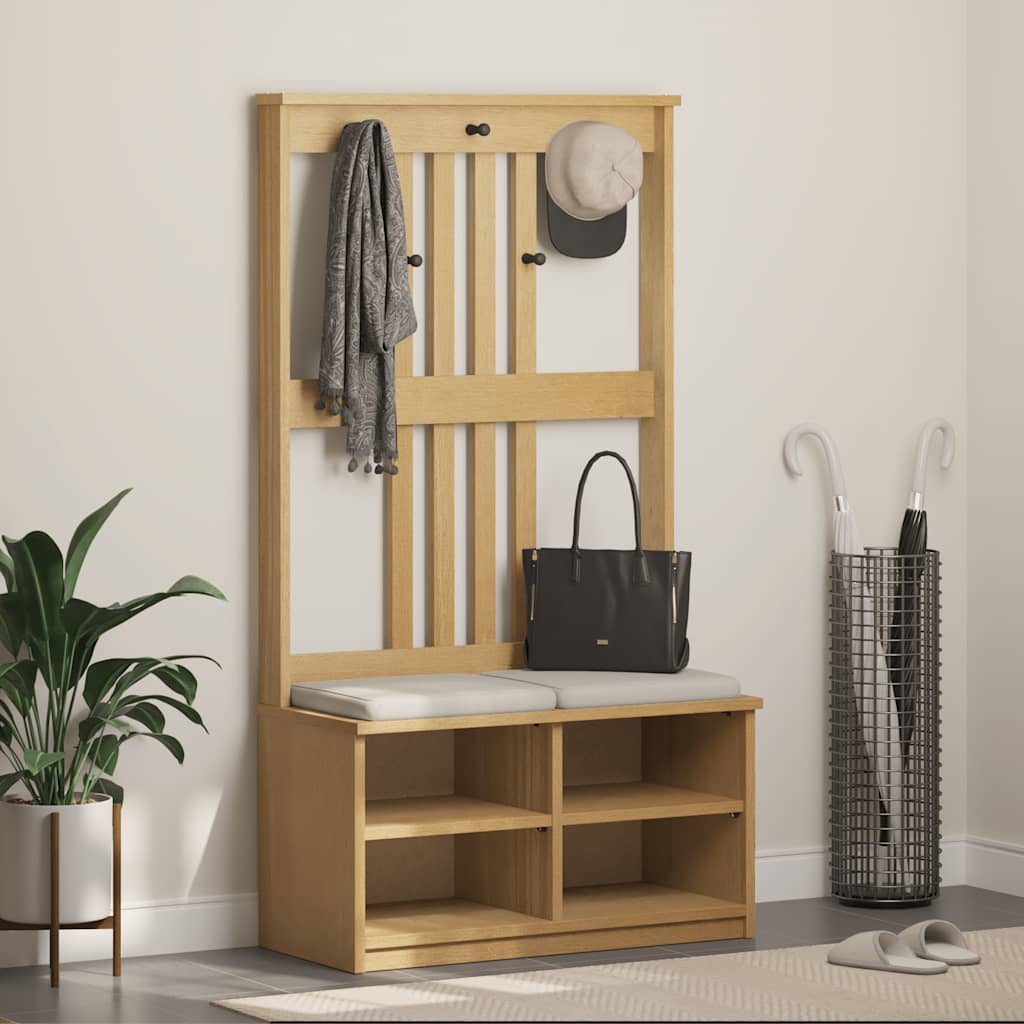 Portemanteau SANDNES 87x40x159,5 cm bois massif pin - XIOS