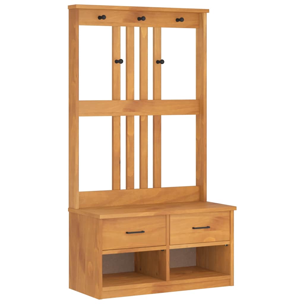 Portemanteau SANDNES 87x40x159,5 cm bois massif pin - XIOS