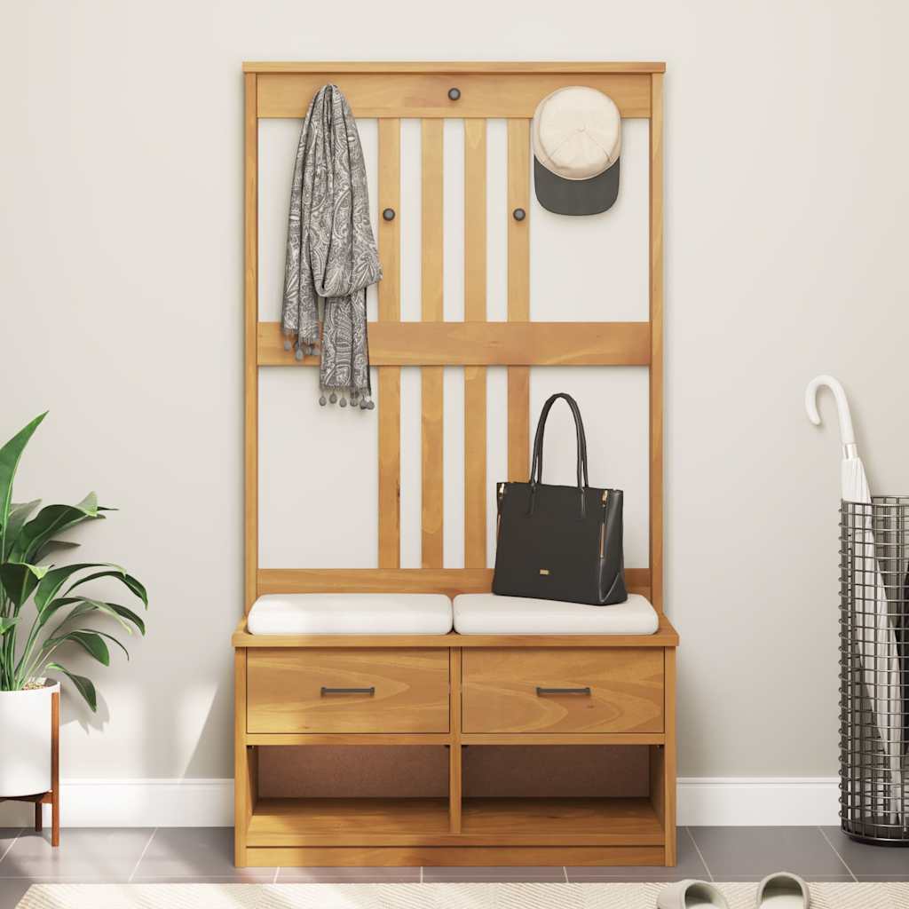 Portemanteau SANDNES 87x40x159,5 cm bois massif pin - XIOS