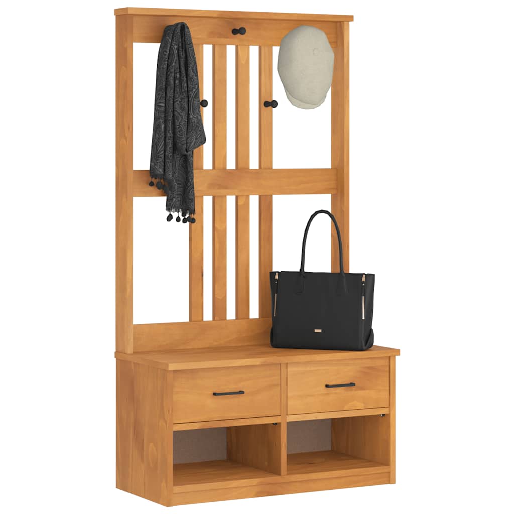 Portemanteau SANDNES 87x40x159,5 cm bois massif pin - XIOS
