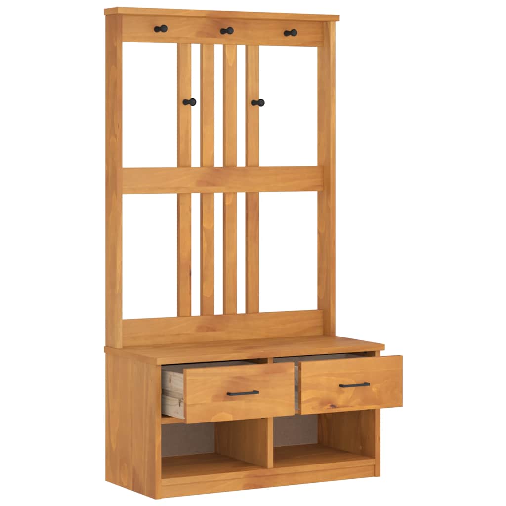 Portemanteau SANDNES 87x40x159,5 cm bois massif pin - XIOS