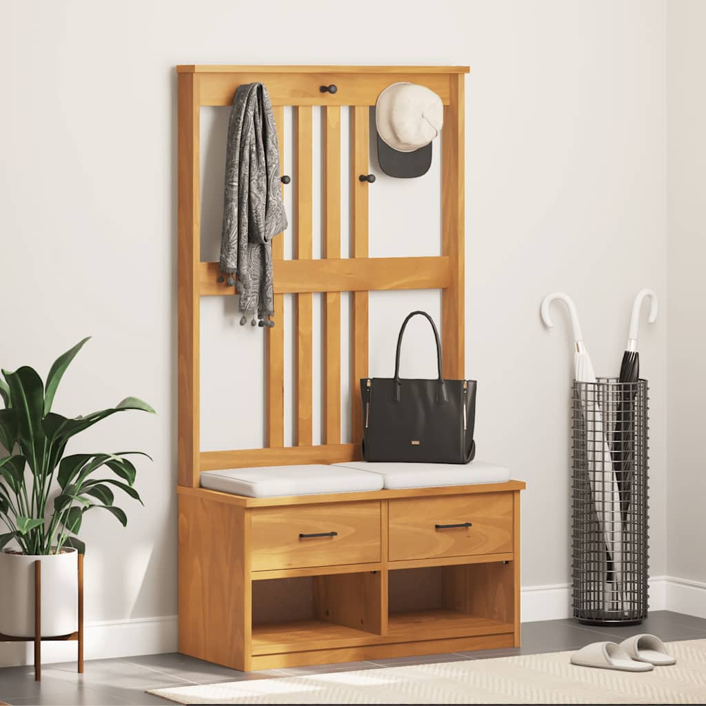 Portemanteau SANDNES 87x40x159,5 cm bois massif pin - XIOS