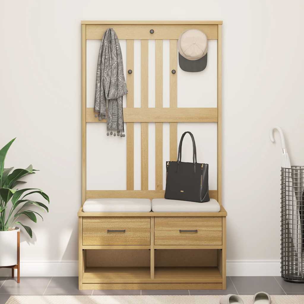 Portemanteau SANDNES 87x40x159,5 cm bois massif pin - XIOS