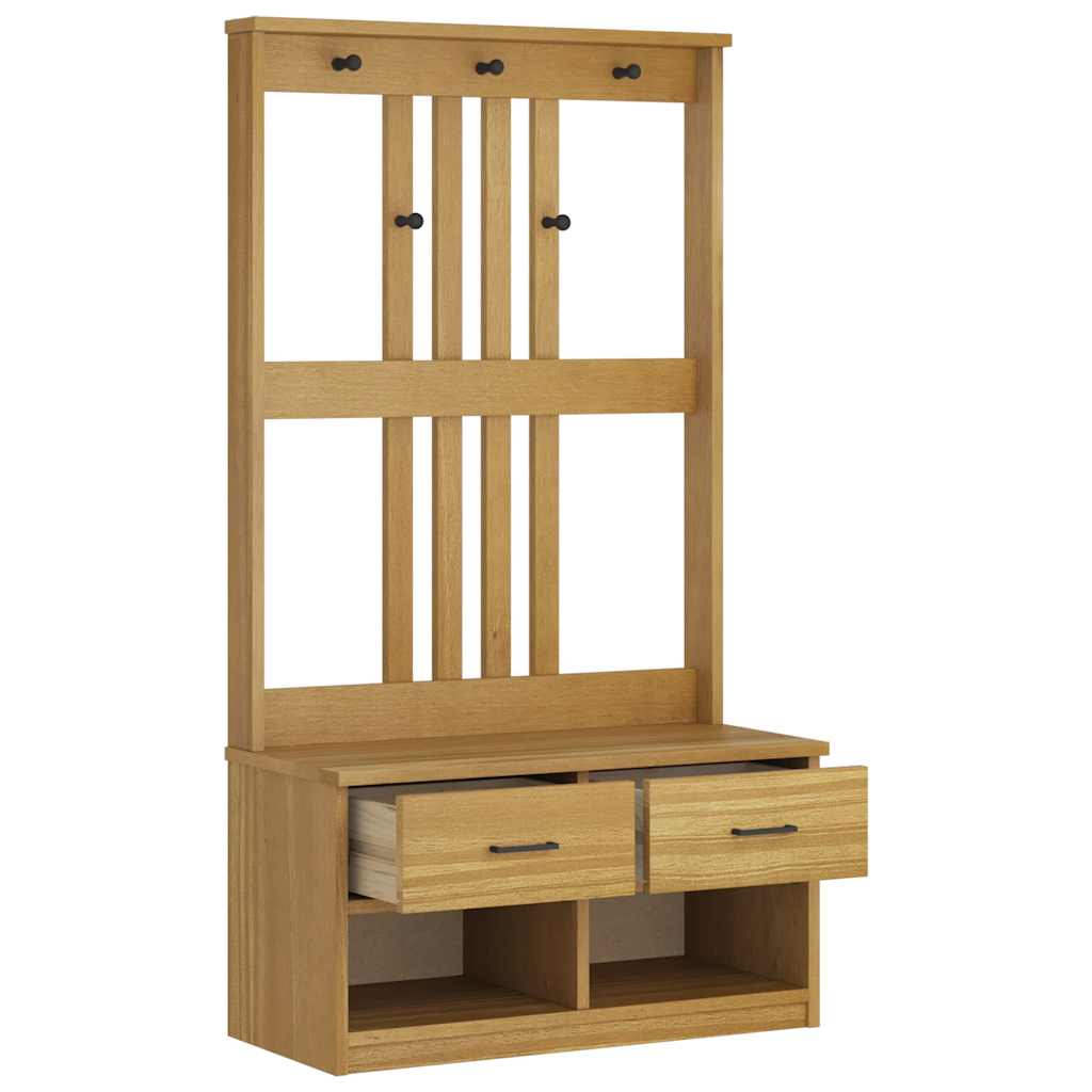 Portemanteau SANDNES 87x40x159,5 cm bois massif pin - XIOS