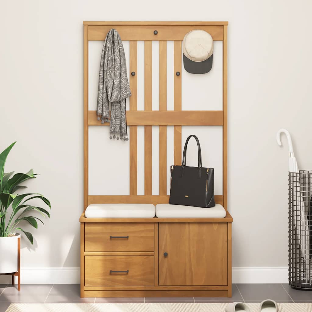Portemanteau SANDNES 87x40x159,5 cm bois massif pin - XIOS