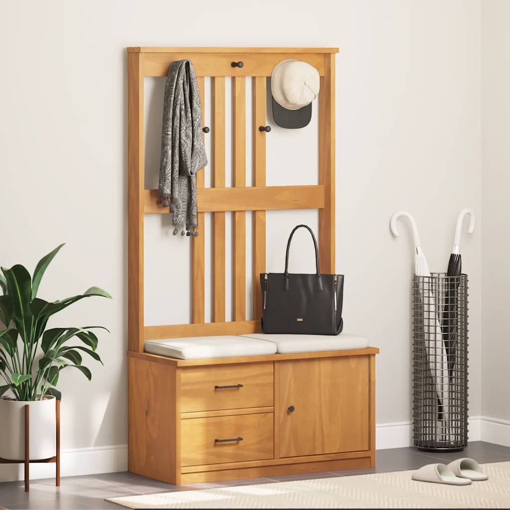 Portemanteau SANDNES 87x40x159,5 cm bois massif pin - XIOS