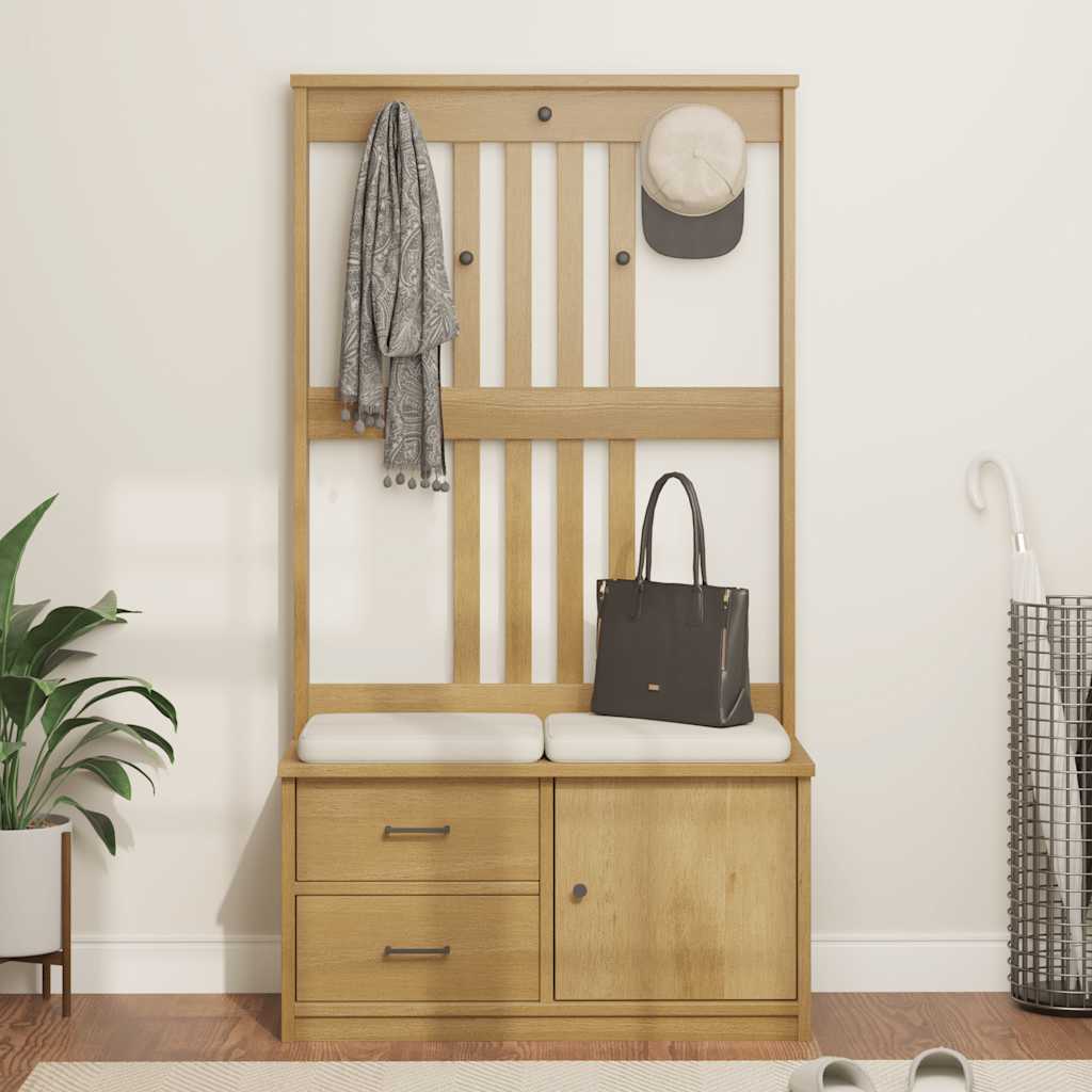 Portemanteau SANDNES 87x40x159,5 cm bois massif pin - XIOS